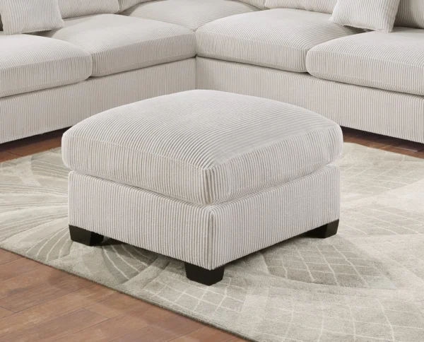 L-Sectional Sofa Corduroy Ivory Color LAF And RAF Loveseats Corner Wedge Ottoman 4pcs Sectional Set Couch Living Room Furniture - Image 6